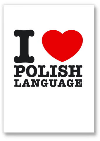 Pocztówka "I love Polish language"