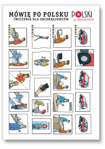 Pocztówka "Mówię po polsku - komiksy"